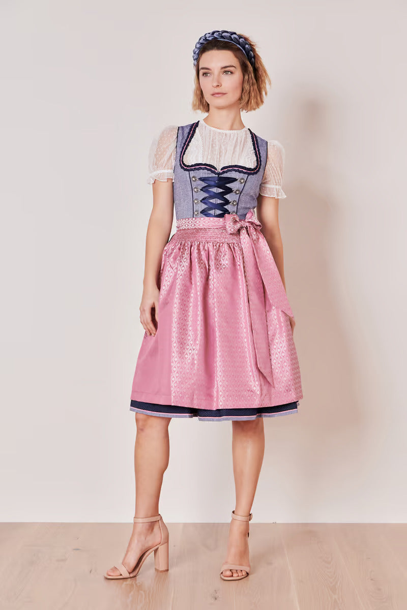 Kruger Mini Dirndl 2pcs. 60cm "Skylar" blue