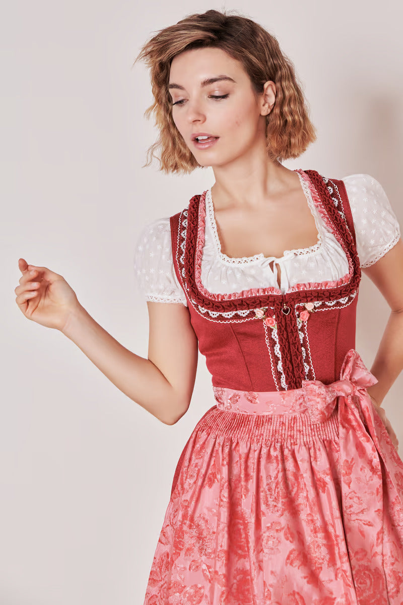 Kruger Mini Dirndl 2pcs. 50cm "Ulrika" red