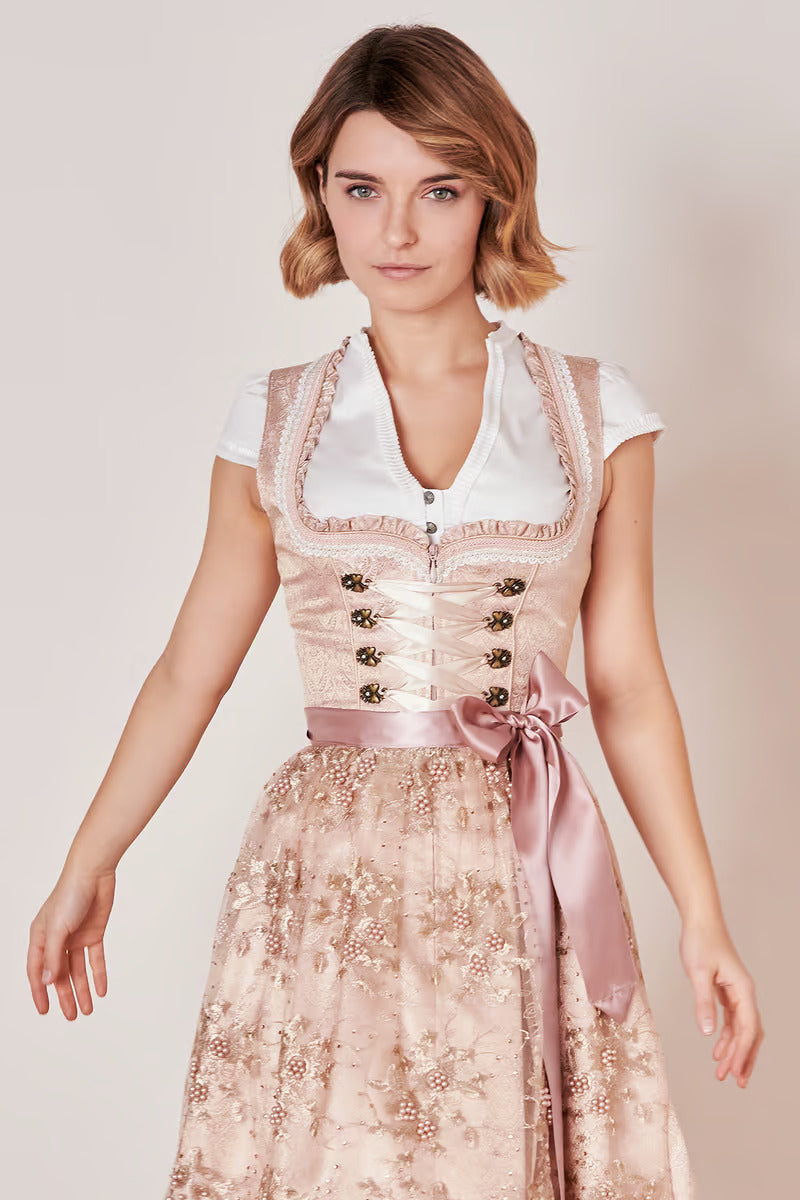 Kruger Mini Dirndl 2pcs. 50cm "Kailia" pink (38,42,44)