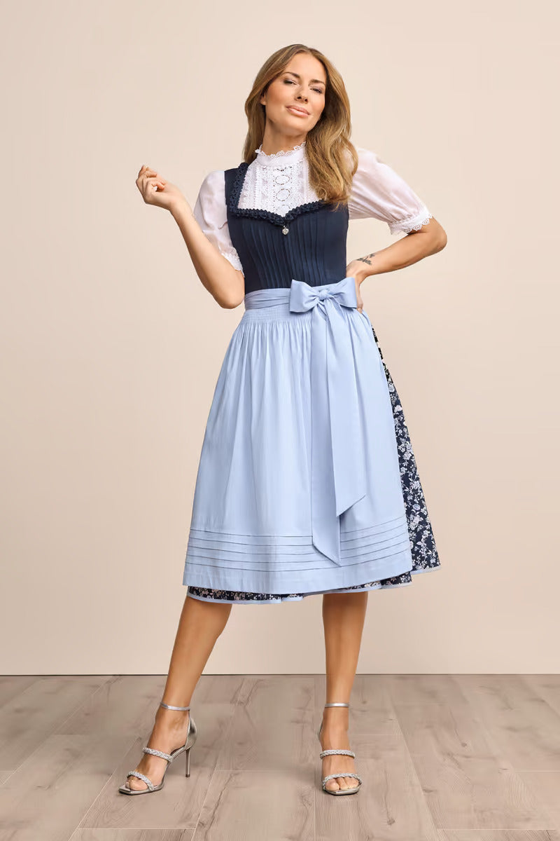 Kruger Long Dirndl 2pcs. 70cm "Solenne" blue (44,48,50)