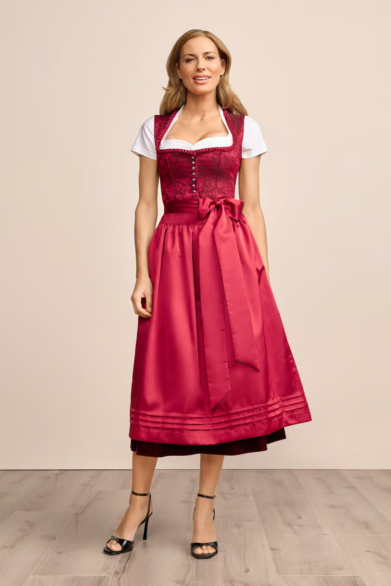 Kruger Long Dirndl 2pcs. 80cm "Tabitha" red