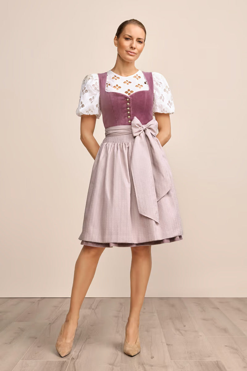 (new) Kruger Midi Dirndl 2pcs. 60cm "Dinah" purple