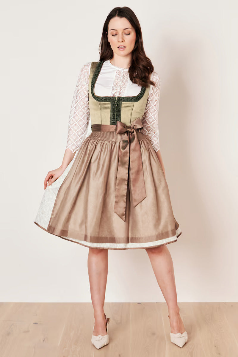 Kruger Midi Dirndl 2pcs. 60cm "Danila" grun (low stock)