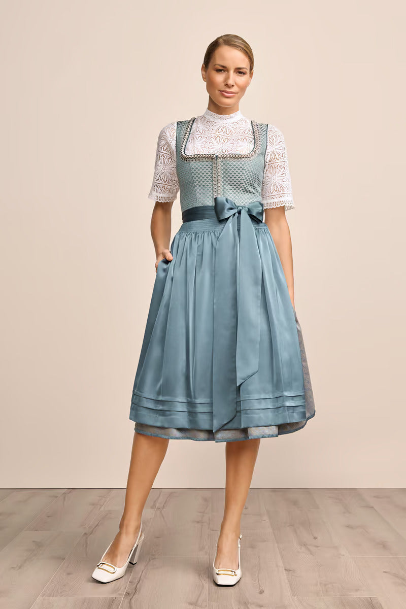 (new) Kruger Long Dirndl 2pcs. 70cm "Orly" turquoise