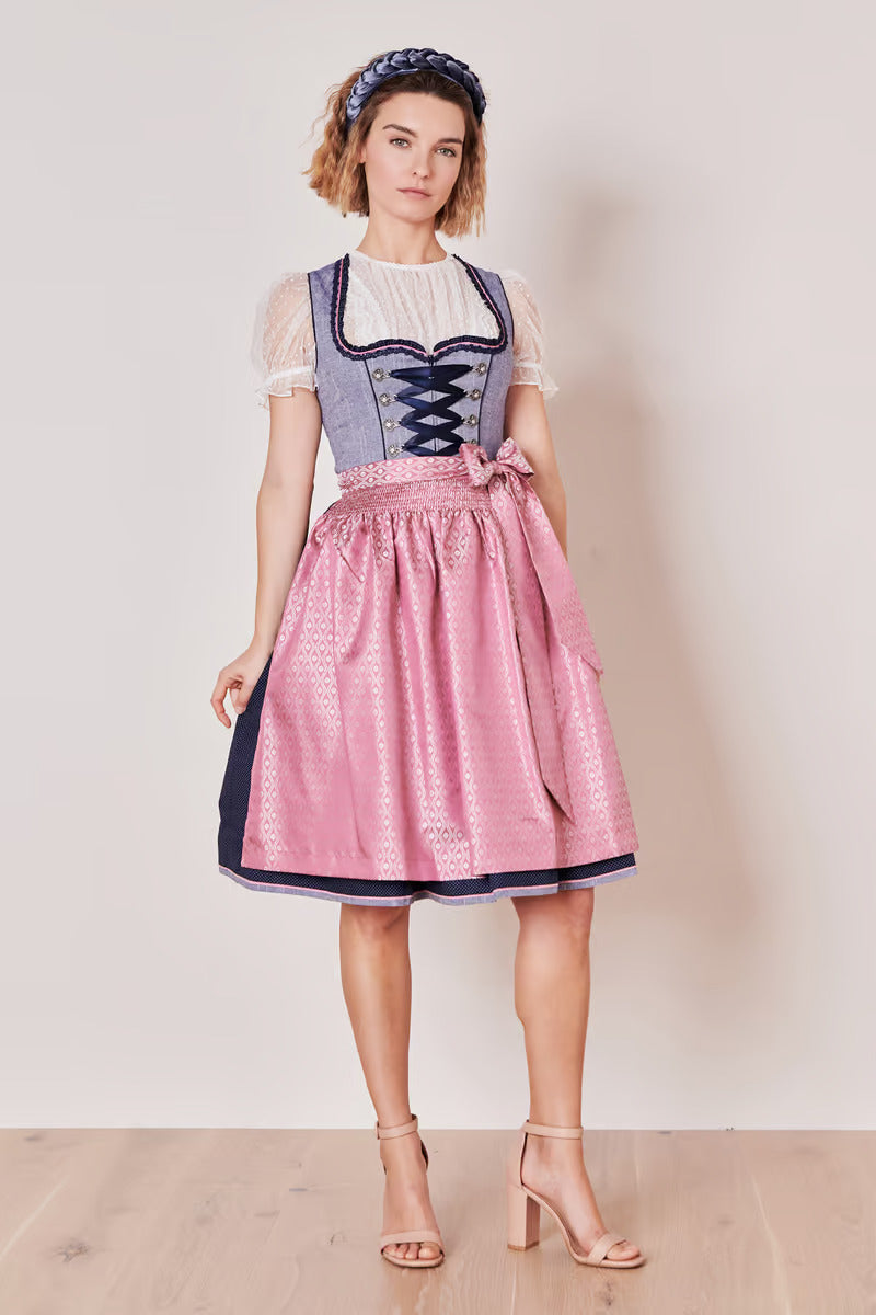 Kruger Mini Dirndl 2pcs. 60cm "Skylar" blue