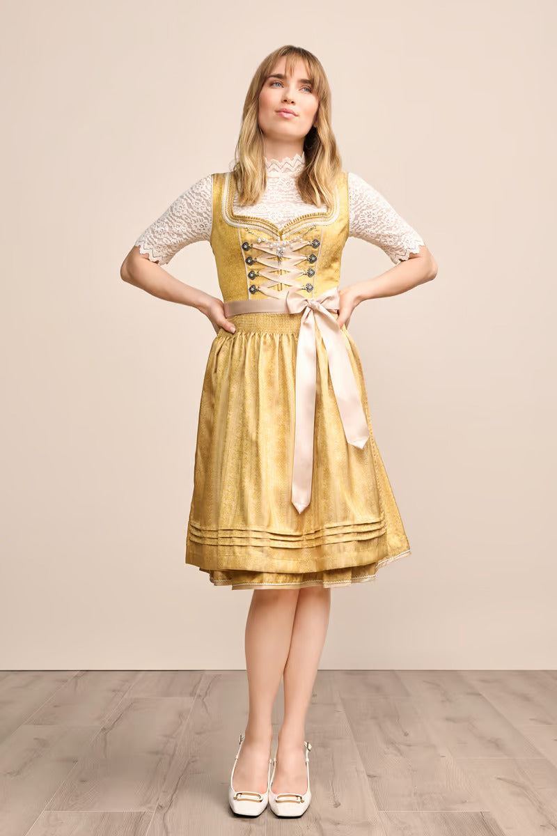 (new) Kruger Midi Dirndl 2pcs. 60cm "Stilla" yellow