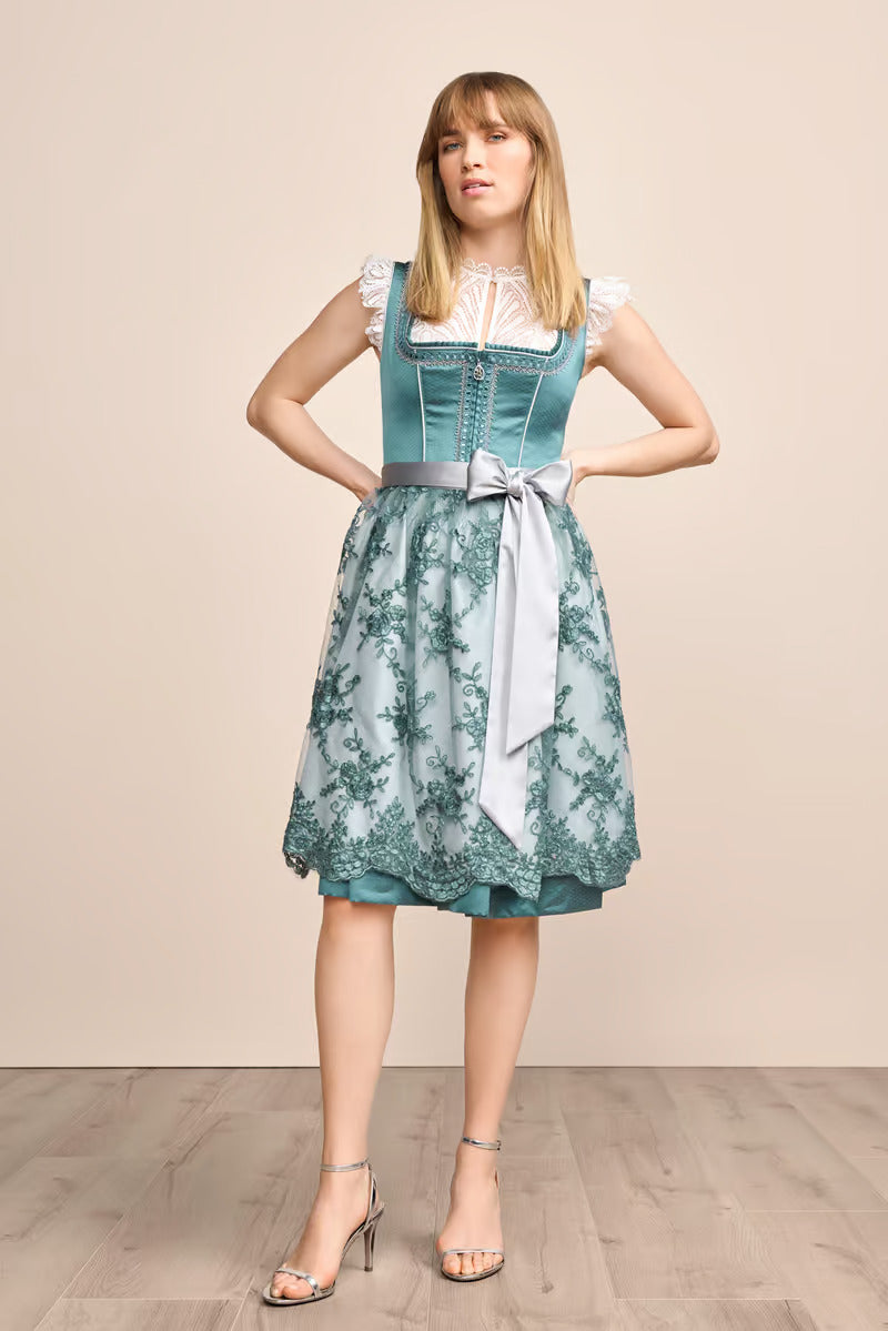 (new) Kruger Midi Dirndl 2pcs. 60cm "Inana" turqoise