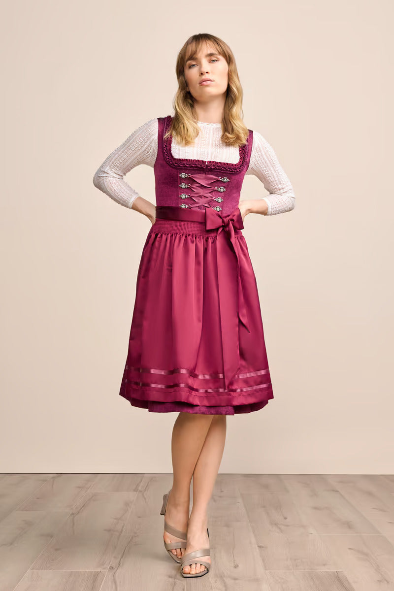 (new) Kruger Midi Dirndl 2pcs. 60cm "Thialda" red