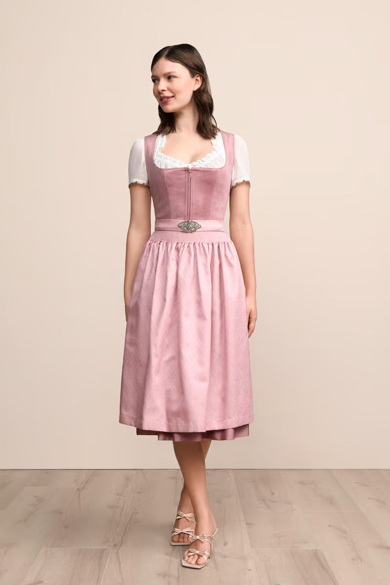 Kruger Long Dirndl 2pcs. 70cm "Alisha" pink