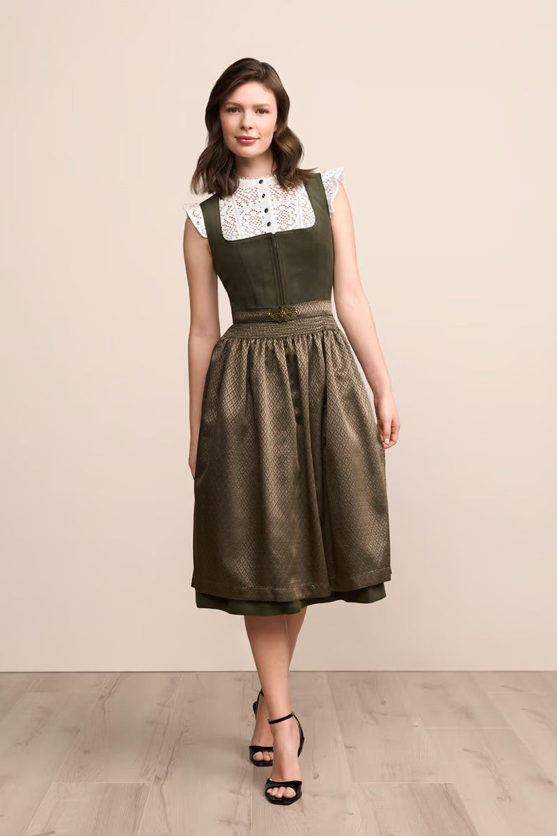 Kruger Long Dirndl 2pcs. 70cm "Alisha" olive