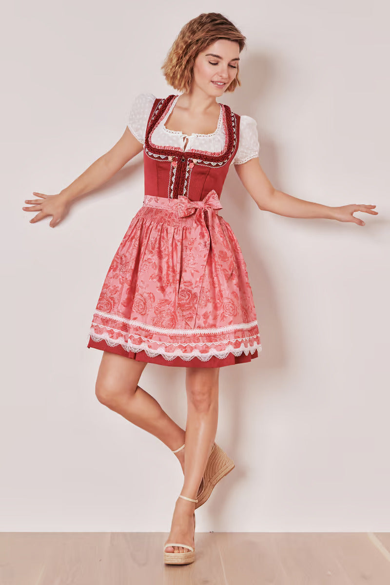 Kruger Mini Dirndl 2pcs. 50cm "Ulrika" red