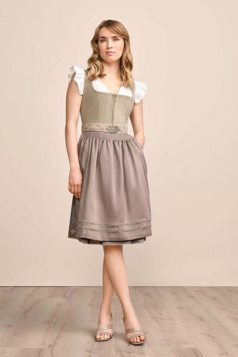 (new) Kruger Midi Dirndl 2pcs. 60cm "Fea" beige