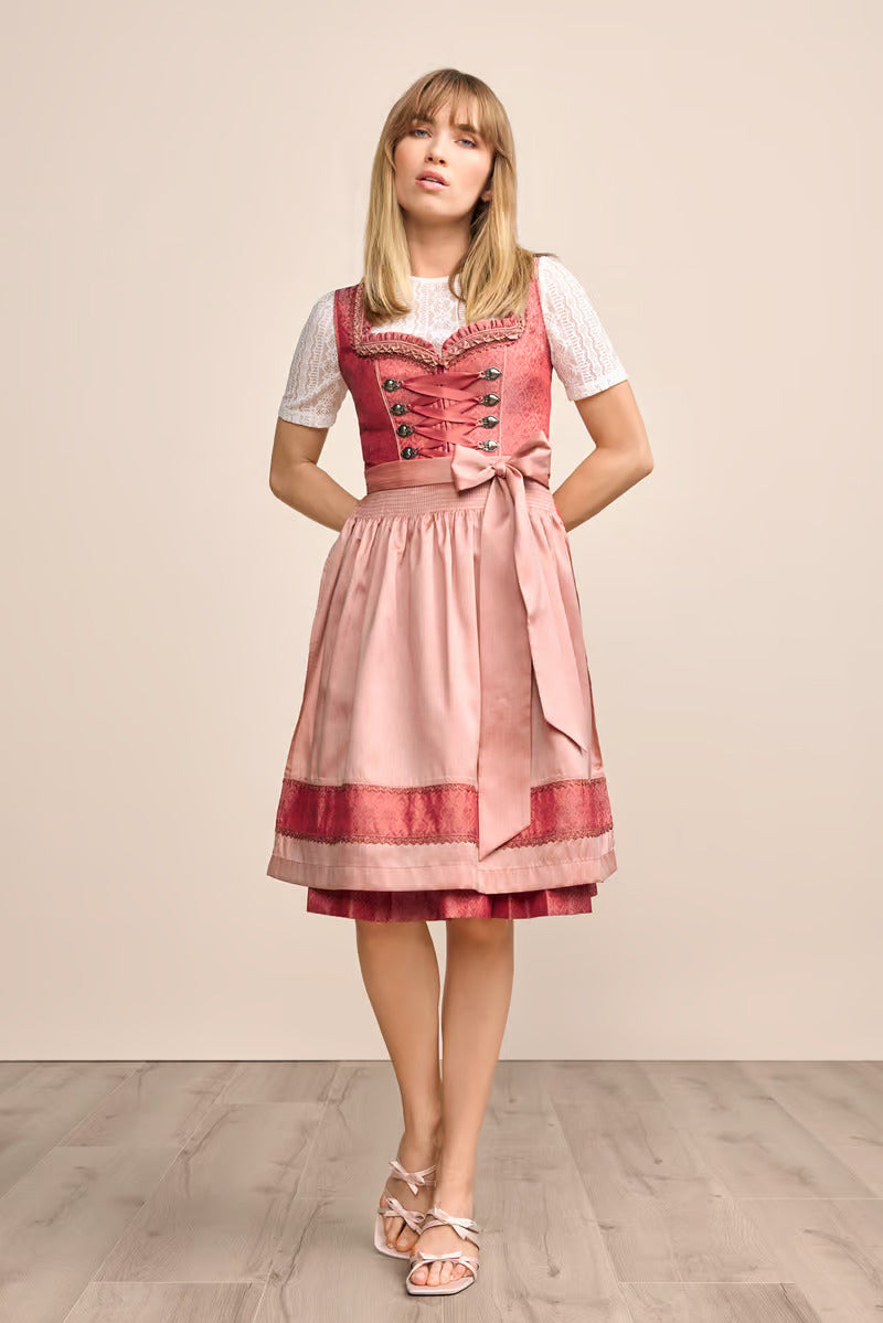 (new) Kruger Midi Dirndl 2pcs. 60cm "Caprina" pink