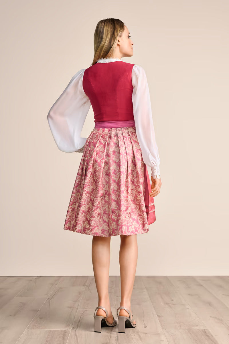 Kruger Midi Dirndl 2pcs. 60cm "Flaminia" berry (36,40,42) low stock