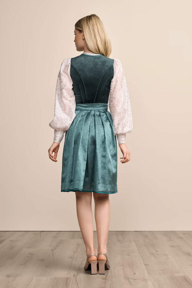 Kruger Midi Dirndl 2pcs. 60cm "Annica" green