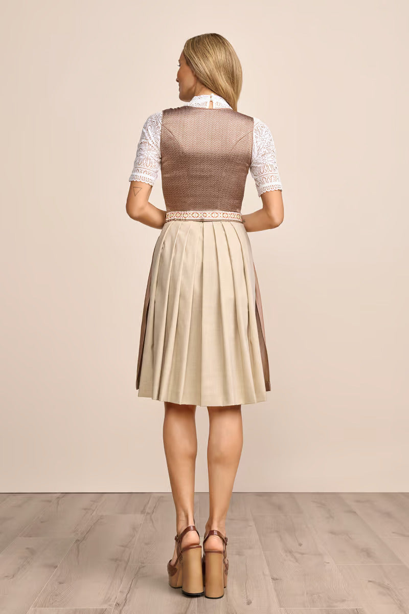 (new) Kruger Midi Dirndl 2pcs. 60cm "Irabelle" brown (low stock)