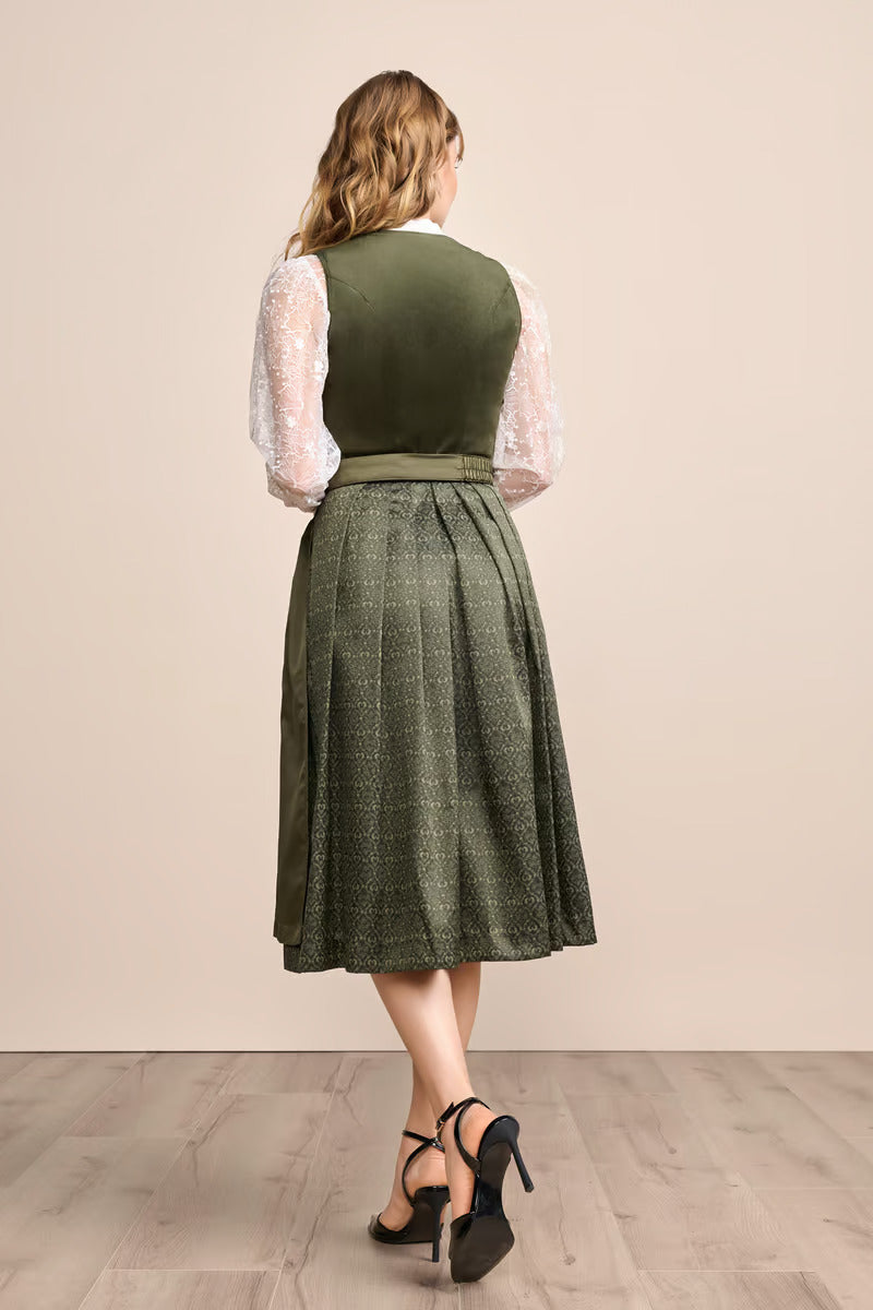 (new) Kruger Long Dirndl 2pcs. 70cm "Livie" olive