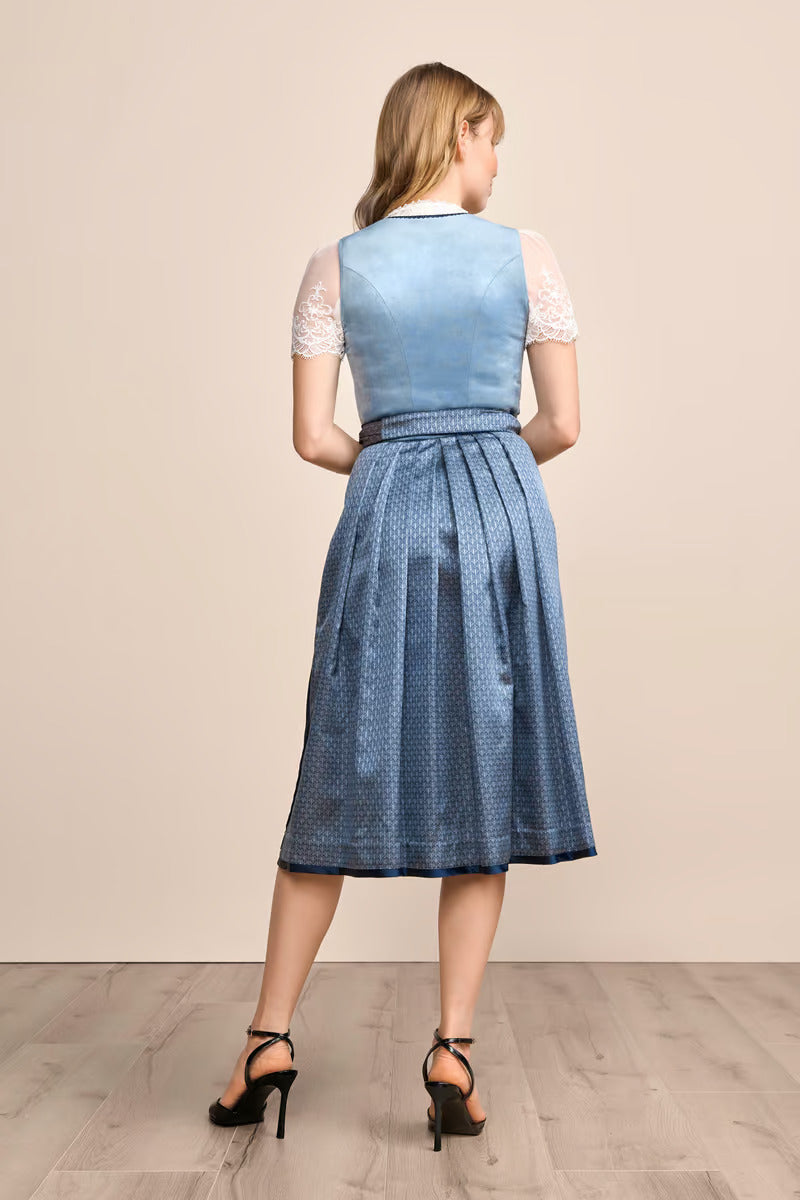 Kruger Long Dirndl 2pcs. 70cm "Dena" blue