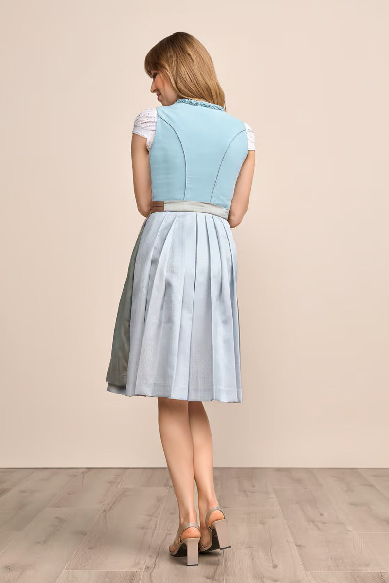 Kruger Midi Dirndl 2pcs. 60cm "Emmeline" blue (46,48)