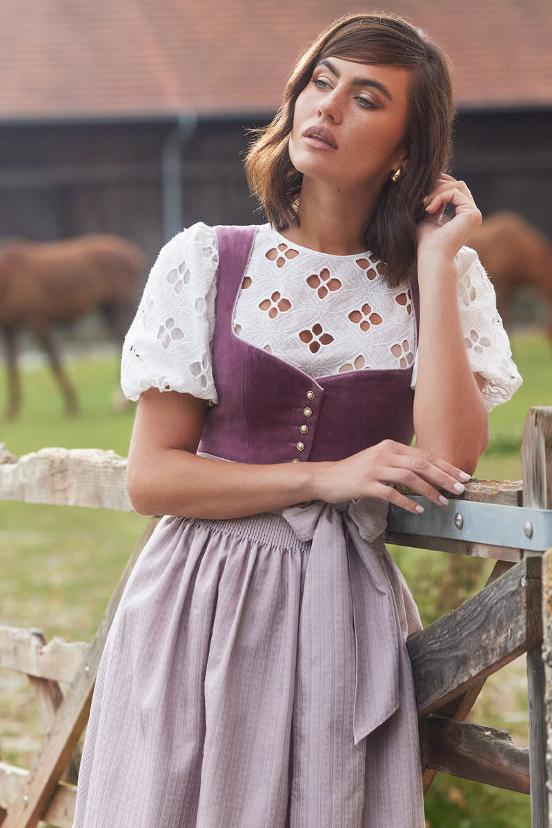 (new) Kruger Midi Dirndl 2pcs. 60cm "Dinah" purple