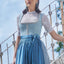 (new) Kruger Midi Dirndl 2pcs. 60cm "Orly" turquoise