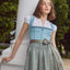 Kruger Midi Dirndl 2pcs. 60cm "Emmeline" blue (46,48)