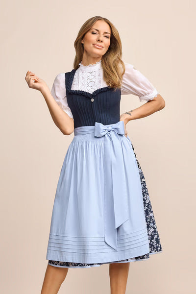 Kruger Long Dirndl 2pcs. 70cm "Solenne" blue (44,48,50)