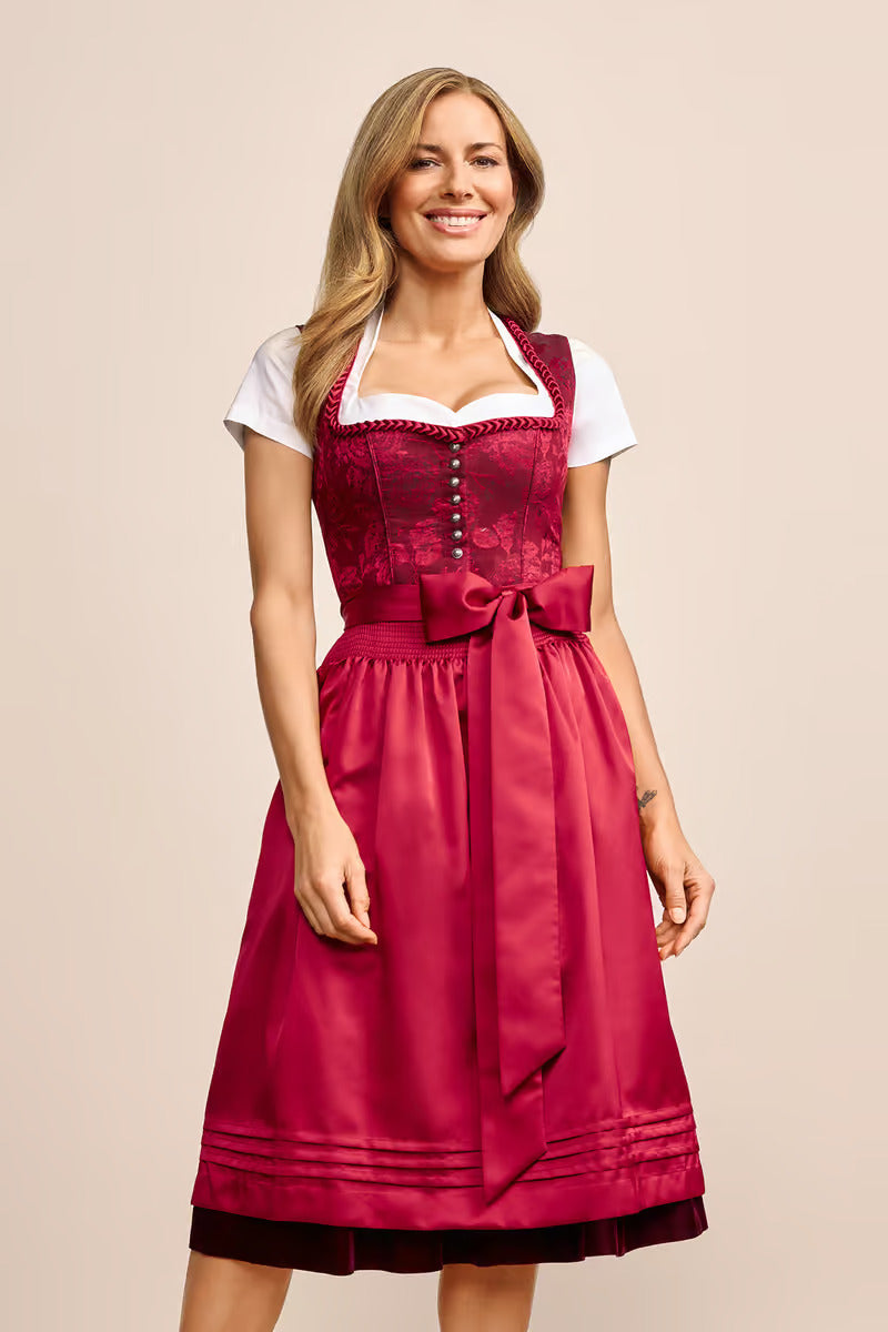 Kruger Long Dirndl 2pcs. 70cm "Tabitha" red