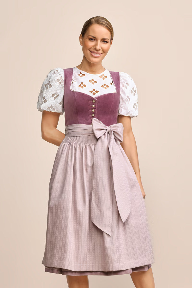 (new) Kruger Long Dirndl 2pcs. 70cm "Dinah" purple