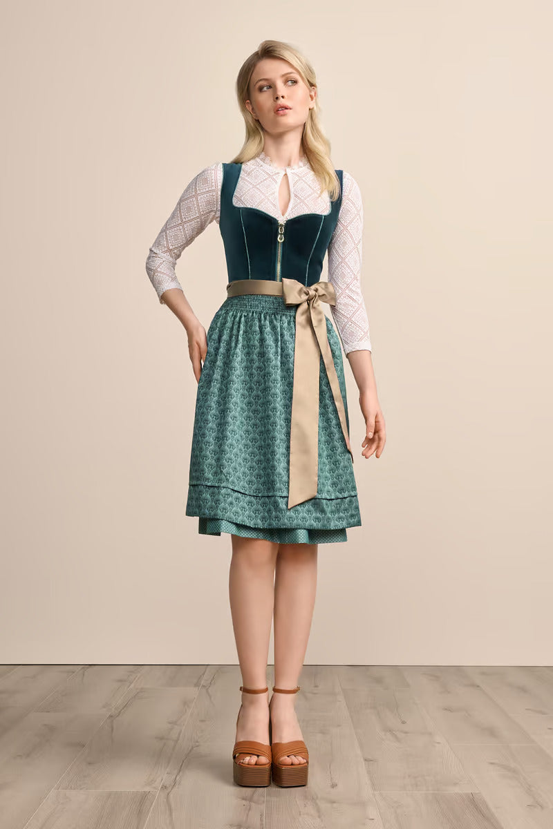 Kruger Midi Dirndl 2pcs. 60cm "Fadia" green