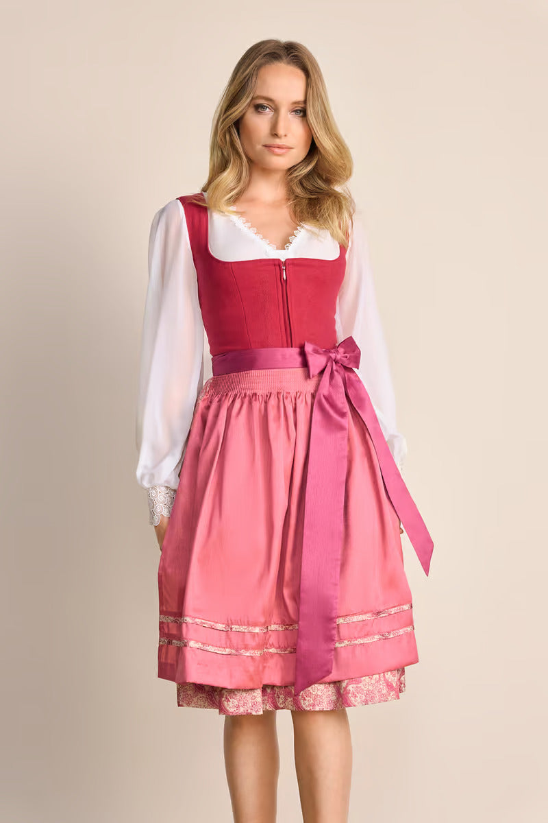 Kruger Midi Dirndl 2pcs. 60cm "Flaminia" berry (36,40,42) low stock