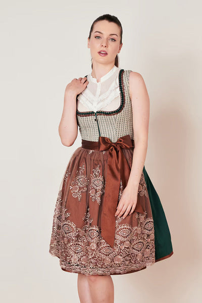 Kruger Midi Dirndl 2pcs. 60 cm "ASTERIA" green (low stock) 48