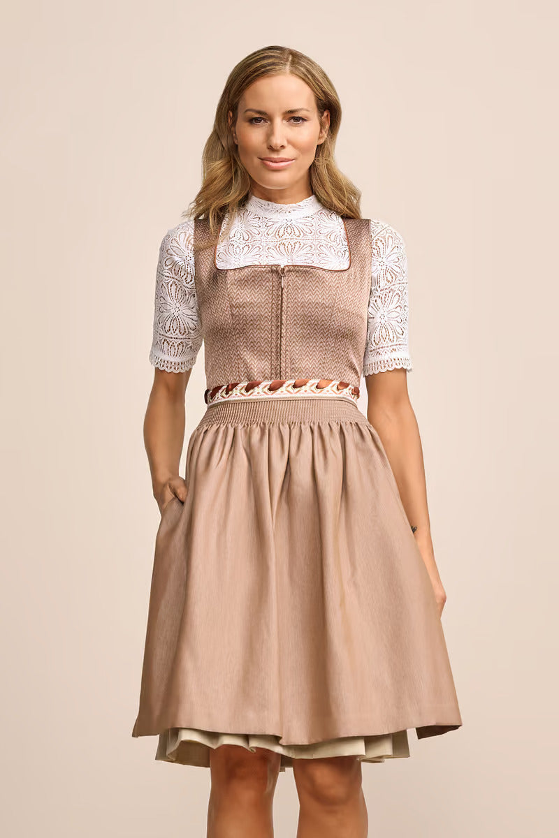 (new) Kruger Midi Dirndl 2pcs. 60cm "Irabelle" brown (low stock)