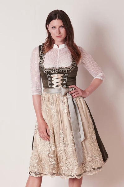 Kruger Long Dirndl 2pcs. 70cm "Anouk" grun