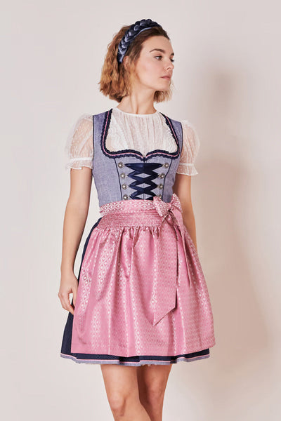 Kruger Mini Dirndl 2pcs. 60cm "Skylar" blue