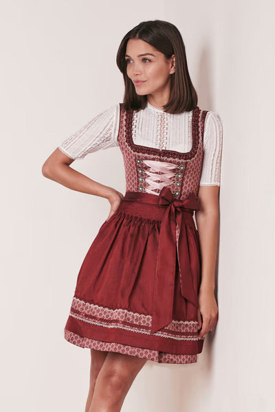 Mini Dirndl 2pcs. 50cm "Alica" red