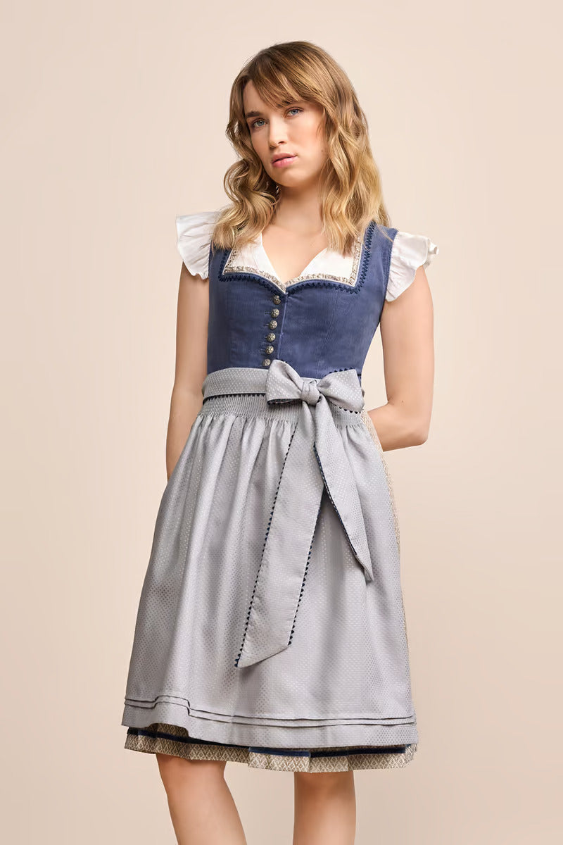 (new) Kruger Midi Dirndl 2pcs. 60cm "Aleika" blue