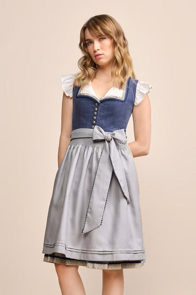 (new) Kruger Midi Dirndl 2pcs. 60cm "Aleika" blue