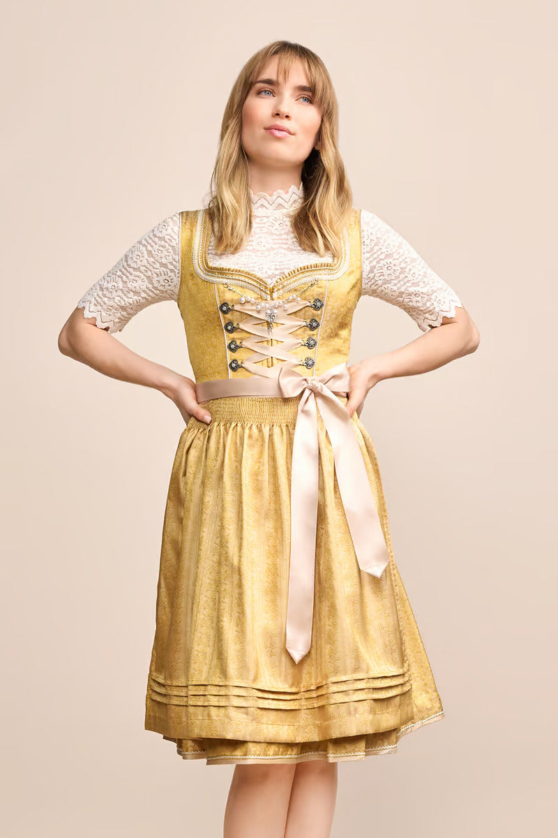 (new) Kruger Midi Dirndl 2pcs. 60cm "Stilla" yellow