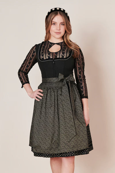 Kruger Midi Dirndl 2pcs. 60cm "Adalyn" black