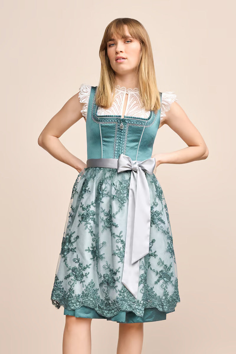 (new) Kruger Midi Dirndl 2pcs. 60cm "Inana" turqoise