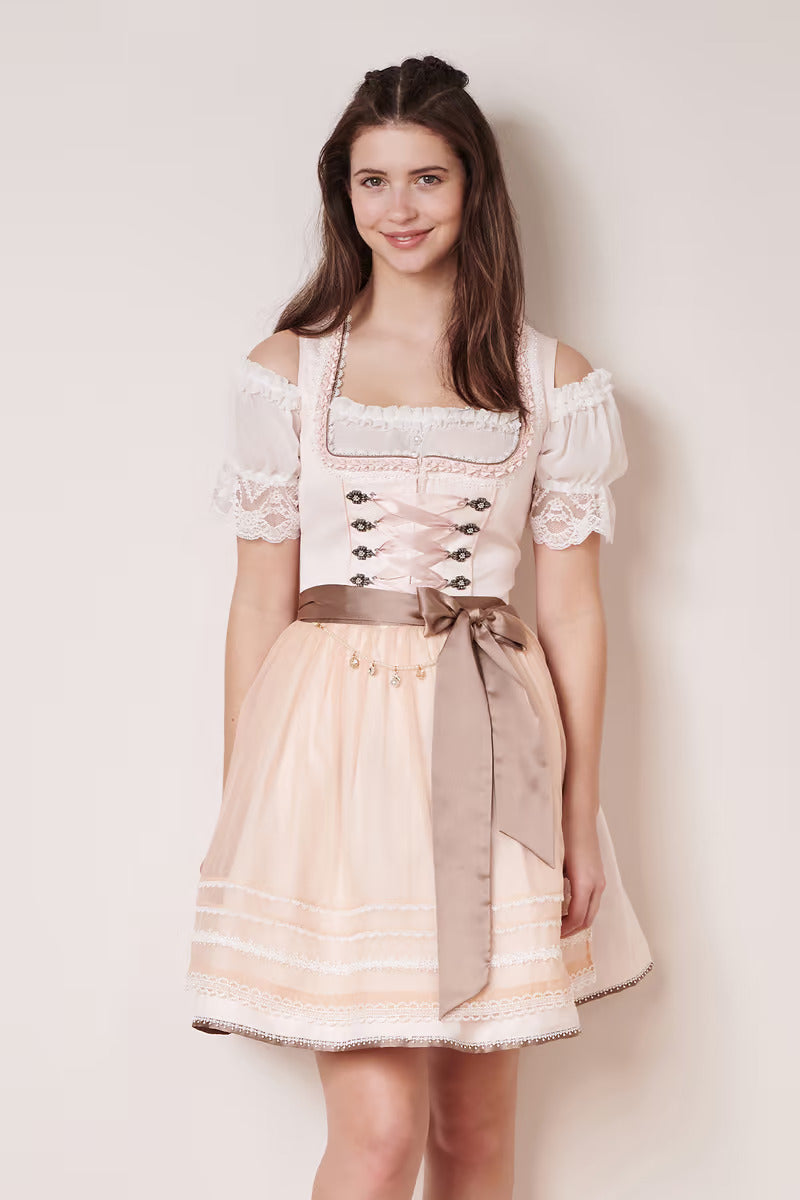 Kruger Mini Dirndl 2pcs. 50cm "Laticia" pink