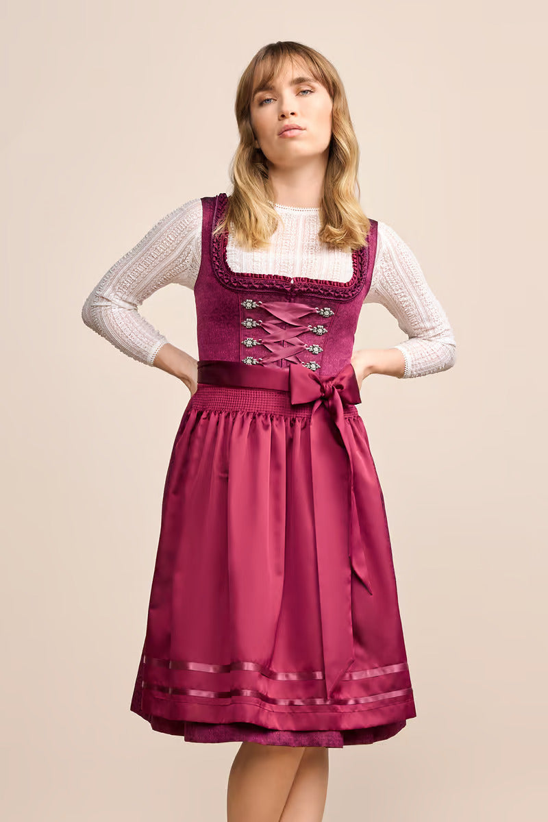 (new) Kruger Midi Dirndl 2pcs. 60cm "Thialda" red