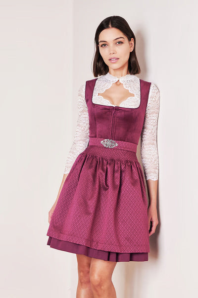 Kruger Mini Dirndl 2pcs. 50cm "Alisha" berry