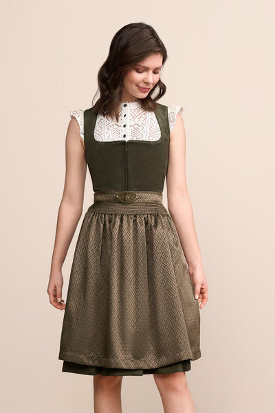 Kruger Midi Dirndl 2pcs. 60cm "Alisha" olive