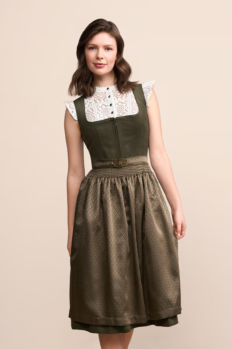 Kruger Long Dirndl 2pcs. 70cm "Alisha" olive