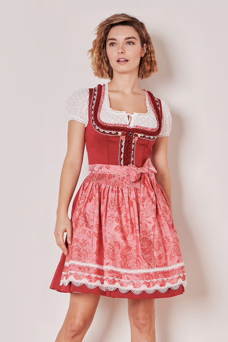 Kruger Mini Dirndl 2pcs. 50cm "Ulrika" red