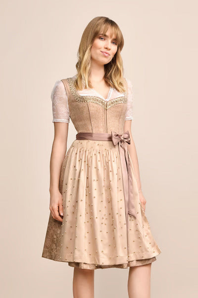 (new) Kruger Midi Dirndl 2pcs. 60cm "Lahja" beige