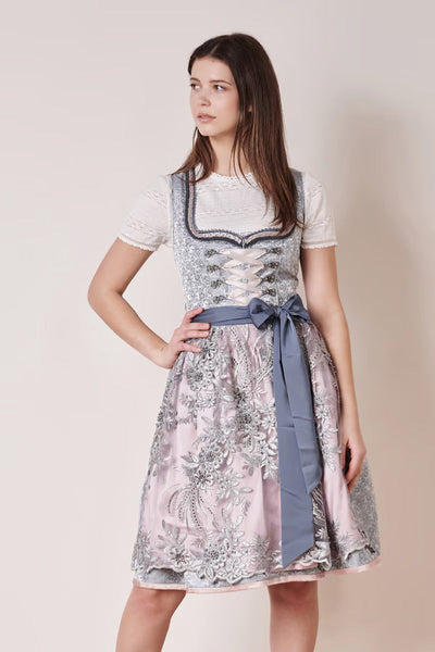 Kruger Midi Dirndl 2pcs. 60cm "Aria" blue