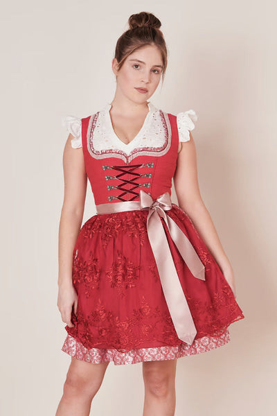 Kruger Midi Dirndl 2pcs. 50cm "Nakita" red